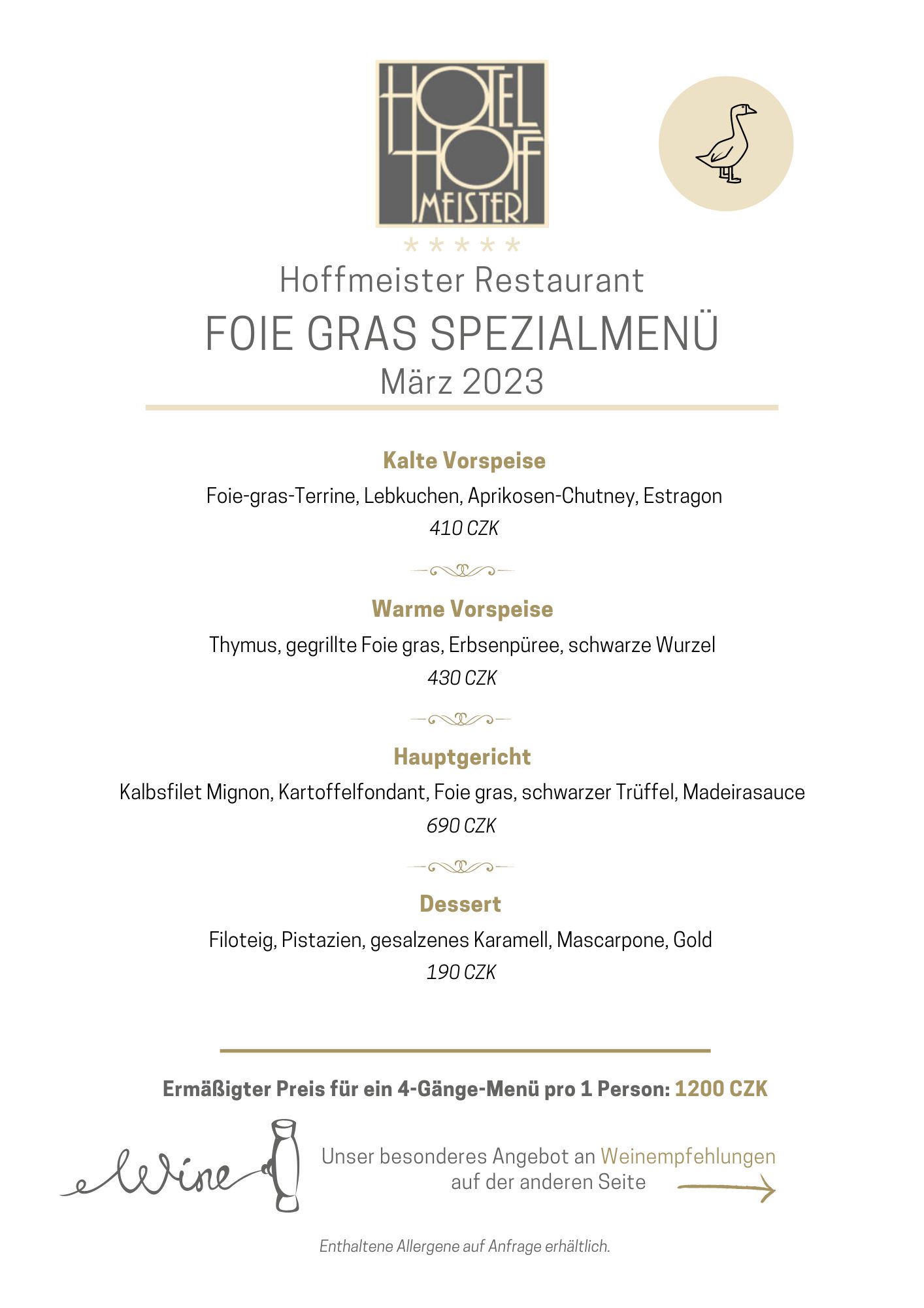 DE Foie Gras menu