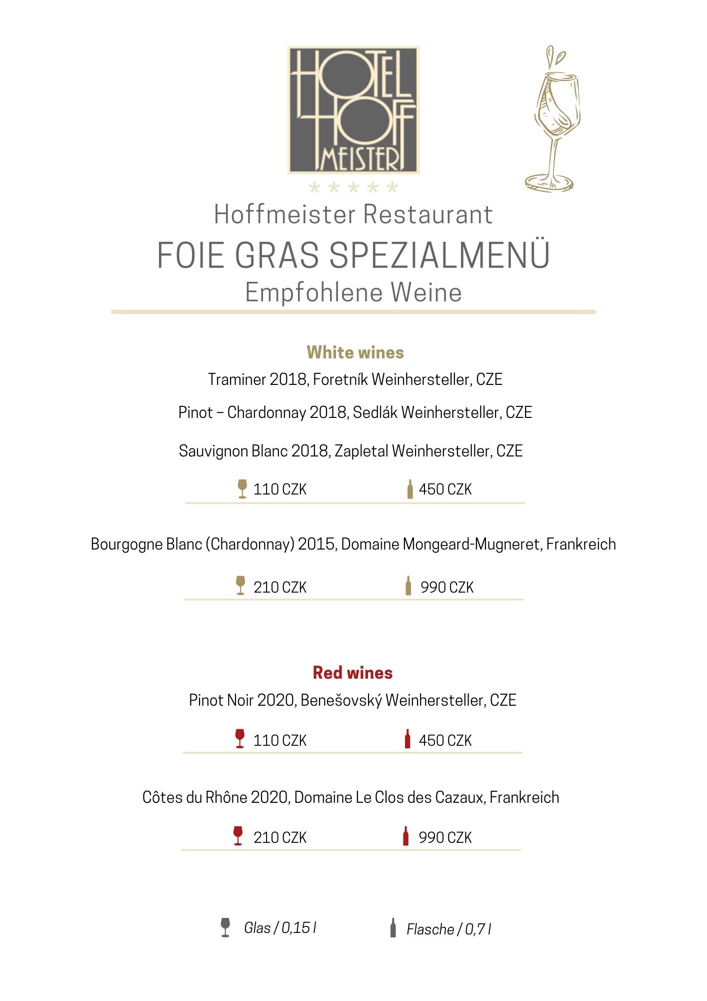 DE Foie Gras nabídka vín
