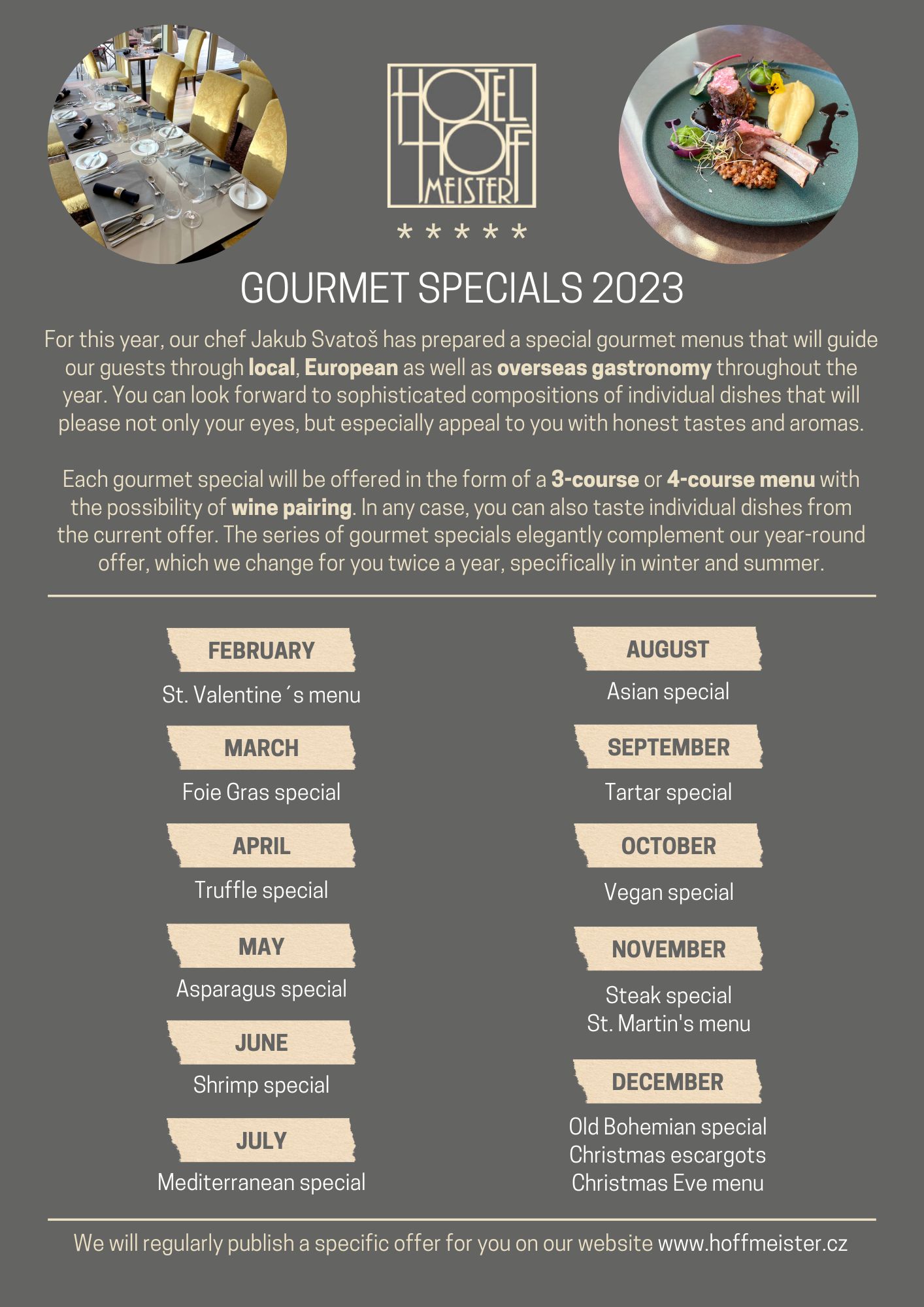 Gourmet specials 2023